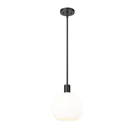 Z-Lite Margo 1 Light Pendant, Matte Black & White 7500P10-MB